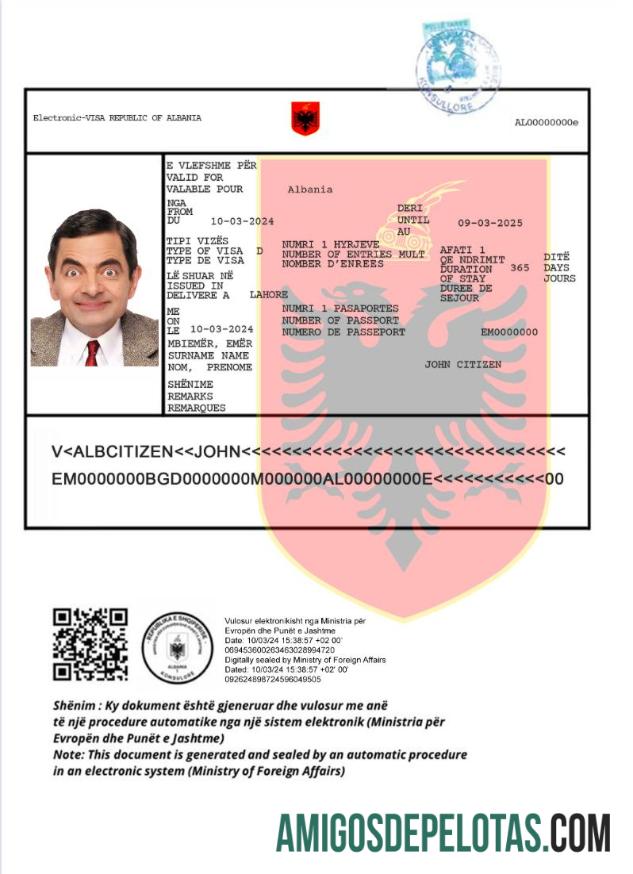 Albânia e nova versão do Visa modelo